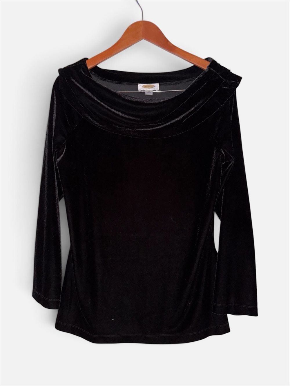 Talbots Petite Stretch Velvet Off-the-Shoulder Top – M